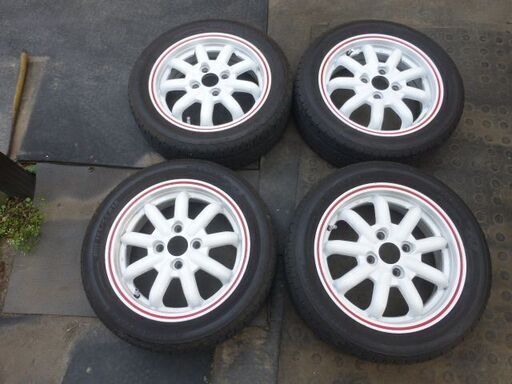 ホワイトスポークホイール　4.5J14　＋　165/55R14　ブリジストン　4本セット