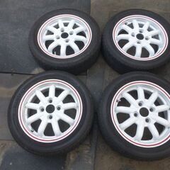 ホワイトスポークホイール　4.5J14　＋　165/55R14　ブリジストン　4本セット