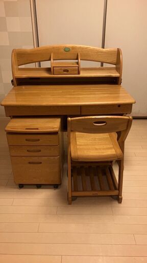天然木の学習机一式　2000年製