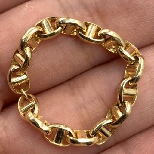 売り切れました。K18 18金　アンカーチェーン　リング　1.7g 約24号