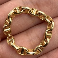 売り切れました。K18 18金 アンカーチェーン リング 1.7g 約24号