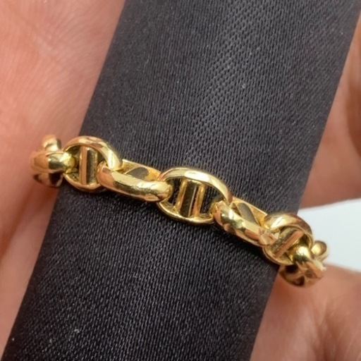 売り切れました。K18 18金　アンカーチェーン　リング　1.7g 約24号