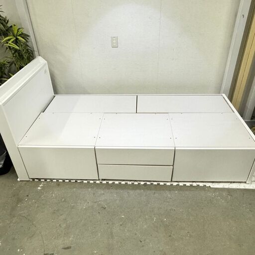  16636  NITORI 引き出し付きシングルベッド　引き出し4つ   ◆大阪市内・東大阪市他 5,000円以上ご購入で無料配達い