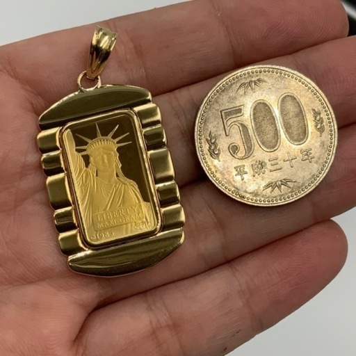 売り切れました。K24 K18 リバティー　ペンダントトップ　8.9g