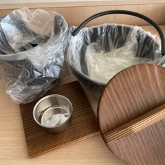 新品未使用　ひとり用いろり鍋とコンロ台セット　黒アルミの画像