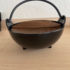 新品未使用　ひとり用いろり鍋とコンロ台セット　黒アルミの画像