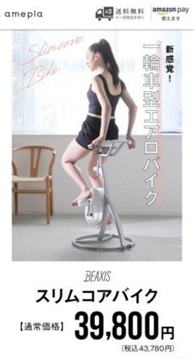 バイアームズ　女性　155cm 40kg 前後　中古 フィットネスバイク エアロバイク コンパクト ミニ 静音 体幹
