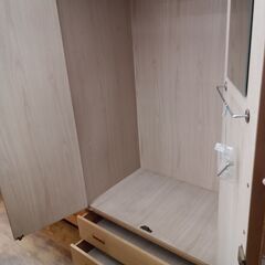 ★ジモティ割あり★  ワードローブ ライトブラウン H177×D39×W90 クリーニング済み MT952の画像