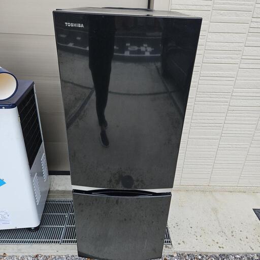 美品 動作品 東芝 TOSHIBA ノンフロン冷凍冷蔵庫 153L ブラック 2ドア 2019年製 GR-P15BS