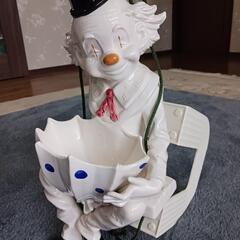 陶器ピエロ．吊り下げ．置物．小物入れ．の画像