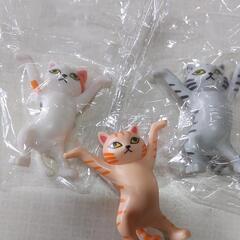 猫の置物 フィギュア ペン立て イヤホン置き 　3にゃん個セットの画像