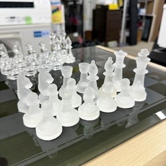 【超美品‼️】ガラス製♪ チェスセット クリスタル フロスト ボードゲームの画像