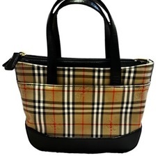 BURBERRY バーバリー ノバチェック キャンバス レザー ハンドバッグ ミニバックの画像