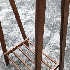 商談中ニトリ【木製ハンガーラック】ダークブラウン 洋服掛け の画像