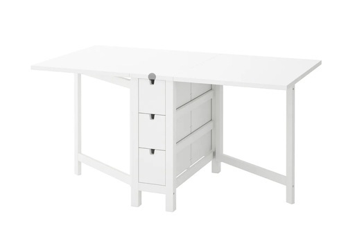 IKEA 4人用ダイニングテーブル折り畳み式（NORDENゲートレッグテーブル・ホワイト）　