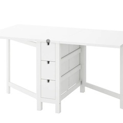 IKEA 4人用ダイニングテーブル折り畳み式（NORDENゲートレッグテーブル・ホワイト）　の画像