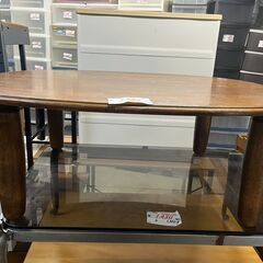 リサイクルショップどりーむ天保山店　No12534　大幅割引!!　￥1,980→￥1,100　座卓　ローテーブル　机　ちゃぶ台　天板楕円形　角無し安心　配達可能の画像