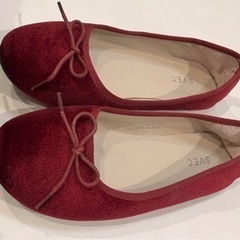 【23.5cm】SVCE ベロア　バレエシューズ　23.5 ボルドー　フラットシューズ　パンプス　靴の画像