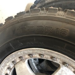 スパイク　フルピン　ヨコハマ　アドバン  WR-13 165 SR 13 165 70 R13　4本ホイール付きの画像