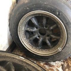 スパイク　フルピン　ヨコハマ　アドバン  WR-13 165 SR 13 165 70 R13　4本ホイール付きの画像