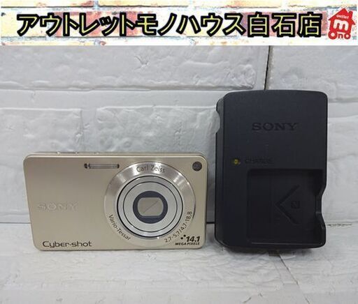 ジャンク 動作未確認 SONY デジカメ Cyber-shot DSC-W350 ゴールド 1410万画素 サイバーショット コンパクトデジタルカメラ コンデジ 充電器付き
