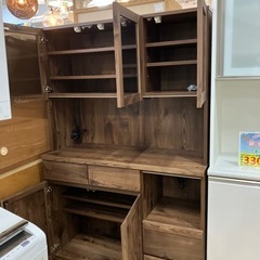 4/8値下げしました！?北欧風?隈木工所 3面レンジボード 食器棚 キッチン収納 モイス付 NO.751