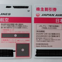 JAL(日本航空) 株主優待券 1100円/１枚　2024年5月31日搭乗分までの画像