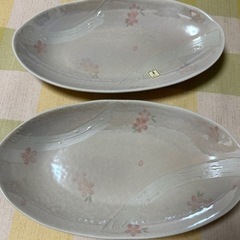 楕円皿２枚セット　未使用品の画像