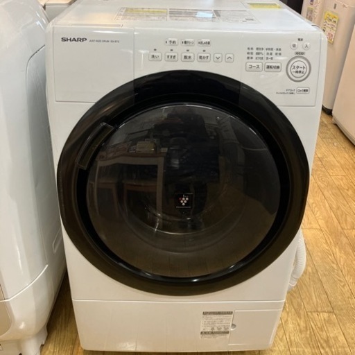 ️コンパクト️SHARP 2022年製 7/3.5kgドラム式洗濯機 ES-S7G シャープ プラズマクラスター 右開き 真下排水対応NO.1830