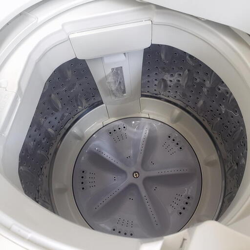 【コレ見て！ 新生活応援/軽トラ無料貸出し】 SHARP/シャープ 2021年製 全自動電気洗濯機 4.5kg ES-GE4E 排水ホース新品