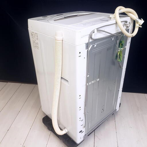 【コレ見て！ 新生活応援/軽トラ無料貸出し】 SHARP/シャープ 2021年製 全自動電気洗濯機 4.5kg ES-GE4E 排水ホース新品