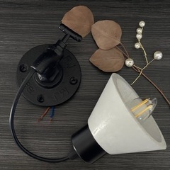 【新品】壁掛けライト　セメント製　ハンドメイド　ライト　電球付き...