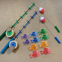 Melissa & Doug  木製　魚釣り　マグネット竿2本付