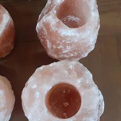 ピンクソルト　キャンドルホルダー🕯️　岩塩　アロマ　浄化　癒し　の画像