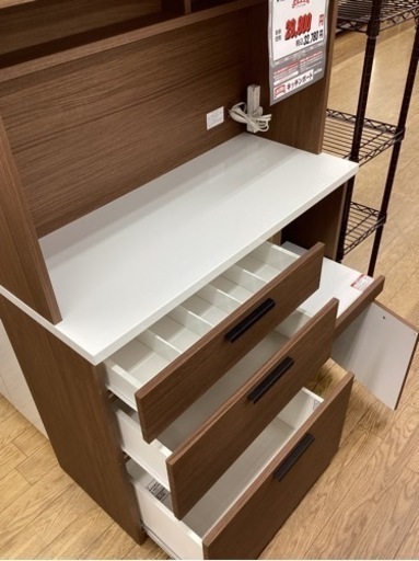 KD-10【新入荷　リサイクル品】ニトリ　ソレル　オープンキッチンボード　ブラウン