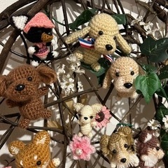 あみぐるみ犬31匹インテリア直径約58センチの画像