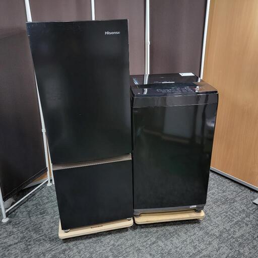 ‍♂️売約済み‼️配送設置は無料‼️最新2022年製✨ブラックインテリア✨Hisense × ニトリ 家電セット