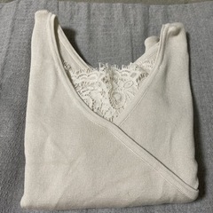 GRL 前後2WAYバックニットレーストップス レースニット Vネック