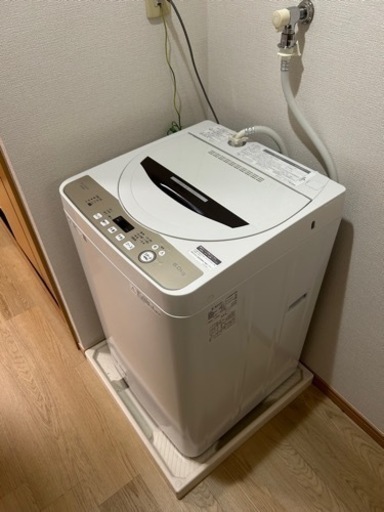 ※5/5受け渡し限定！【洗濯機・2020年製・6.0kg・白】SHARP ES-GE6D