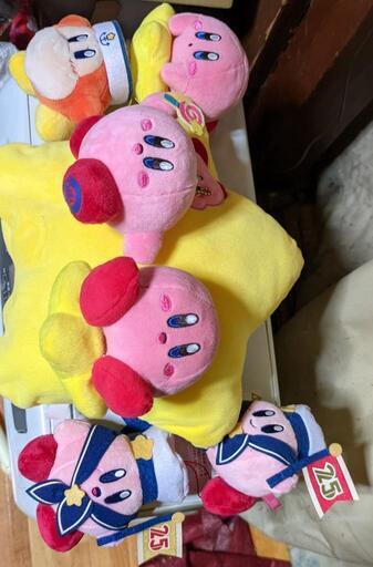 カービィ　25thの小さめぬいぐるみ達とワープスタークッション