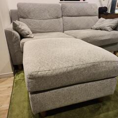 カウチソファ コーナーソファ グレー ２人用 2.5Pソファ 大川家具 モントレーⅢ

