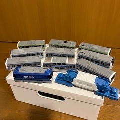 プラレール4点と無印良品の収納箱セット 【取りに来て頂ける方のみ】の画像