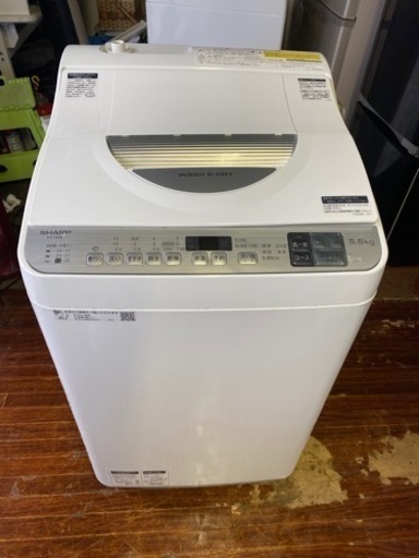 福岡市内配送設置無料　2019年式　シャープ SHARP ES-TX5D-S [タテ型洗濯乾燥機 5.5kg シルバー系]