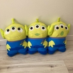 【ディズニー】リトルグリーンメン ３連 クッション