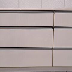 シギヤマ家具 木製 3段 チェスト 洋タンス 整理箪笥 ホワイト スライドレール 幅121cm×奥行45cm×高さ75cm
