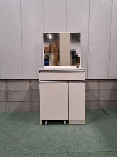 シギヤマ家具 木製 ドレッサー 鏡台 椅子付 ホワイト おしゃれ 幅61cm×奥行46cm×高さ130cm