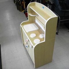 おままごと キッチン 付属品付き 木製 幅59.5x奥行30x高さ80cm 知育玩具 おもちゃ 苫小牧西店の画像