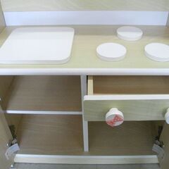 おままごと キッチン 付属品付き 木製 幅59.5x奥行30x高さ80cm 知育玩具 おもちゃ 苫小牧西店の画像