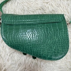 clear レディースバッグ カバン 緑 グリーン クロコダイルの画像