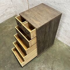 焼桐小物箪笥 アンティーク レトロ ヴィンテージ 引き出し5段 小物入れ 小物チェストの画像